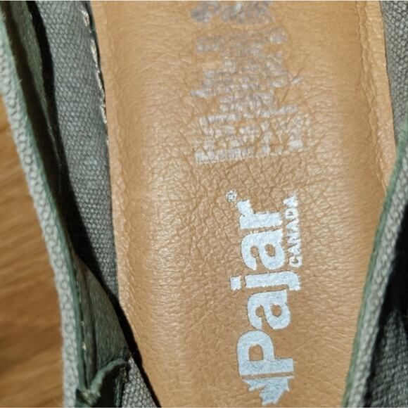 Pajar Espadrille Sneakers Olive Green‎ Canvas Lace Up Casual Shoes - Picture 9 of 10